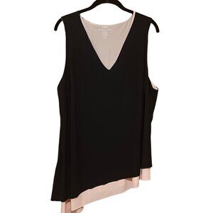 GAME by Universal Standard Asymmetrical Tank (black/peachy pink) (M: 18-20)